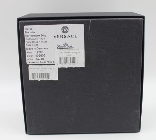 Rosenthal Versace Medusa Red Tall Cup & Saucer (s) In Box Sold Individually - Picture 4 of 4