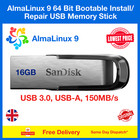 AlmaLinux 9 Bootable USB Drive, Full AlmaLinux 9 OS Software, 64 Bit