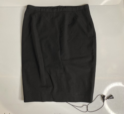Vintage Jean Paul Gaultier Skirt Wool Black Pencil Us 6 - Picture 2 of 10