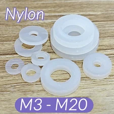 M3 - M20 Plastic Nylon Flat Spacer Washer Insulation Gasket Ring For Screw Bolt
