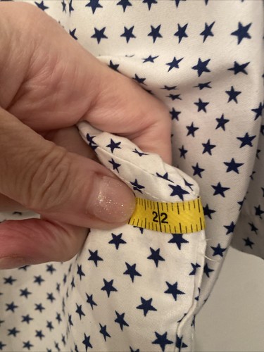 NWOT Eighty Eight Men’s White w/Blue Stars S/S Button Down Shirt size L - Picture 8 of 9