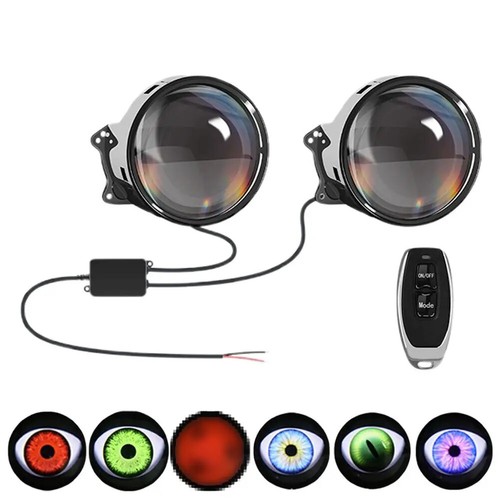 12-36V 3 In Dynamic LED Car Lights Convex Lens Remote Control Retrofit Headlight - Picture 17 of 18