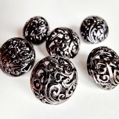 PULSANTI METALLO SWIRL - 15 mm, ARGENTO, ORO, METALLO PISTOLA, PELTRO, CARDIGAN, CELTICO UK - Foto 17 di 19