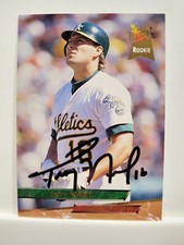 1993 Ultra Oakland Athletics Baseball Card #260 Troy Neel Autograph NM-MT