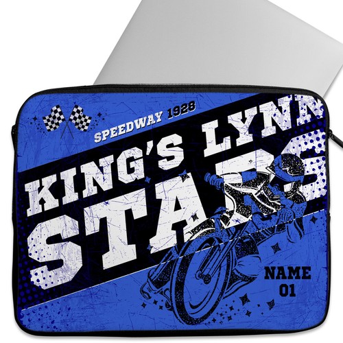 Personalised Speedway Laptop Sleeve Retro Neoprene Case Motorbike Racing Gift - Picture 25 of 41