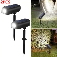2x Bright Solar Powered LED Spotlight Waterproof Outdoor Garden Yard Spot Lights