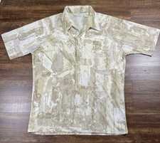 Vintage 70s Lilly Dache Polo Shirt Mens L Open Collar Disco Abstract Retro