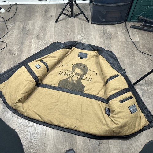 The Original James Dean Leather Jacket Mens XL Black Bomber The Original Classic - Picture 5 of 8