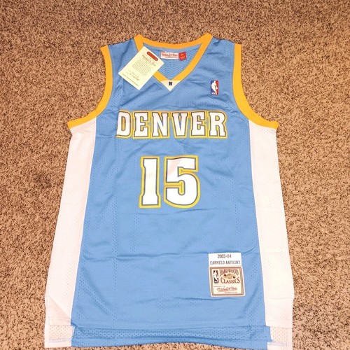 Medium 2003 #15 Carmelo Anthony Denver Nuggets NBA Jersey Blue Brand New