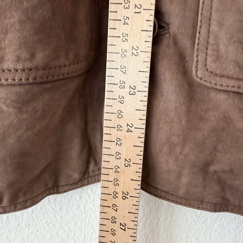 Eddie Bauer Weste Herren XL groß braun Wildleder Leder Outdoor Jagd - Bild 8 von 8