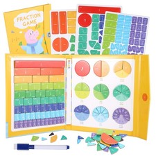 Magnet Montessori Fraction Puzzle, Fraction Manipulatives Set for Kids, Math Lea