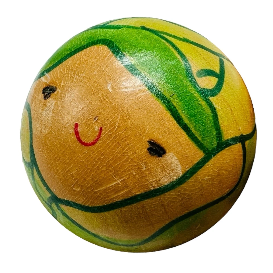 VTG Hiroe Fukushima Wooden Kokeshi Doll Set 5 Fruit Vegetable Japan Handcrafted - Image 4 of 4