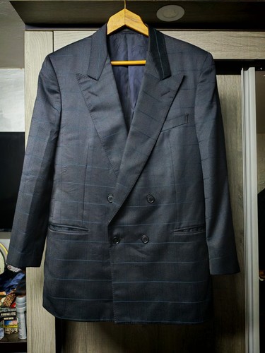 Vintage Christian Dior Monsieur all worsted classic db Windowpane blazer 40R - Picture 2 of 15