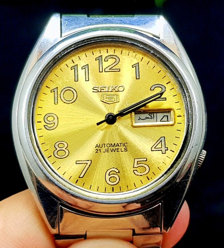 Vintage Of Seiko 5 Automatic Day Date 21 Jewel Japan Made Herren Armbanduhr