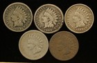 5pc Indian Head Cent Lot 1859-1874 Circulated G-F (#SLC00438) — photo 1