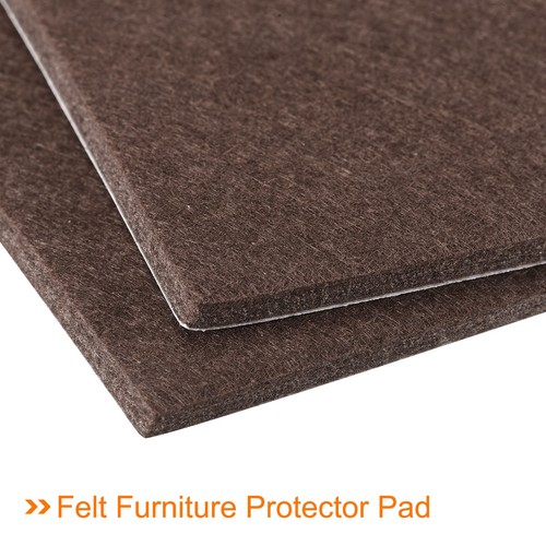 12PCS Felt Furniture Pads, 90mm Self Adhesive Square Floor Protectors Brown - Picture 4 of 6