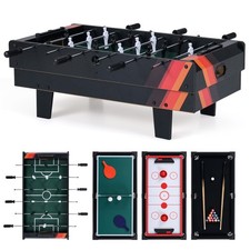 4-in-1 Multi Game Table, Combo Game Table with Foosball, Pool Billiards, Air