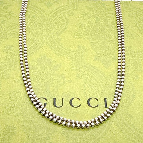 GUCCI Necklace Pendant Heart Ball Chain Silver 925 Women Accessory Auth - Picture 7 of 24