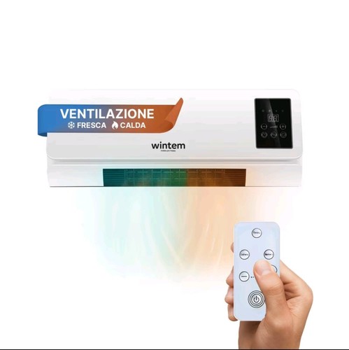 Termoventilatore Elettrico 2000W da Parete con Timer e Telecomando - Foto 2 di 6
