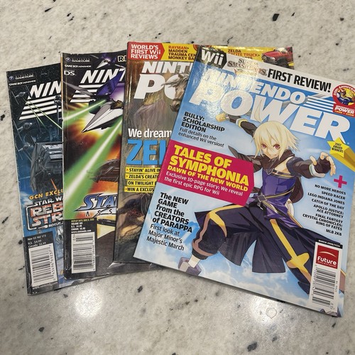 Nintendo Power Magazin Lot 4 2003 2005 2007 2008 173 189 211 226 mit 2 Postern