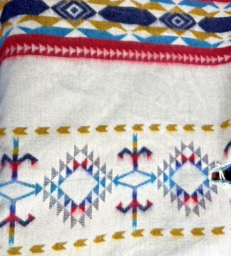 Poncho mit Kapuze Southwestern Design türkis beige Fransen Cape Unisex Halstuch - Bild 6 von 9