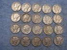 20 SILVER MERCURY DIMES WITH DATES   lot 566