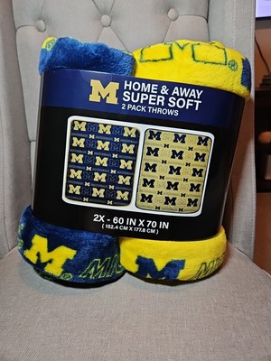 Michigan Wolverines Home & Away 2 Pack Throws 60in X 70in