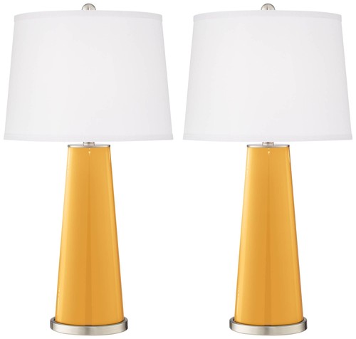 Color Plus Leo 29 1/2" Modern Marigold Yellow Table Lamps Set of 2 - Bild 2 von 5
