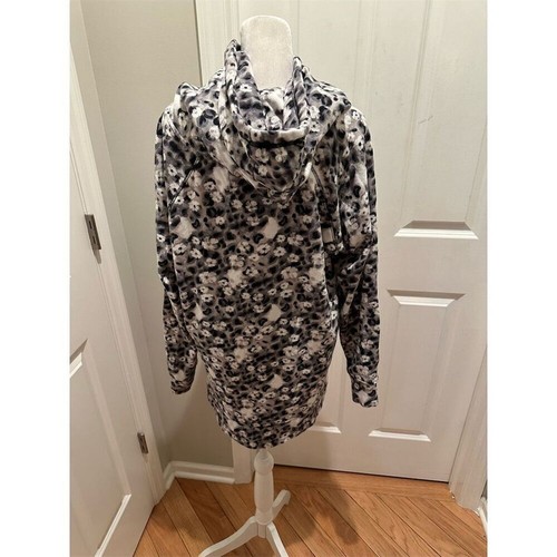 Peace Love World Damen Hoodie Leopardenmuster S/M Wasserfallausschnitt Kängurutasche - Bild 4 von 15