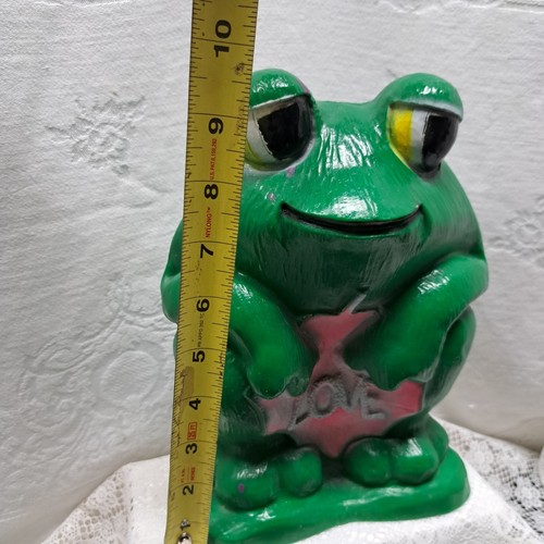Vintage ❤️ Frog Blow Mold Bank Has Stopper Retro - Picture 6 of 9