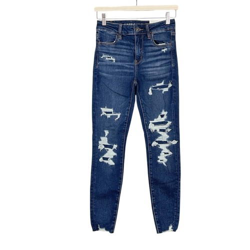 American Eagle High Rise Jegging Next Level Stretch Short Distressed Size 4 - Picture 6 of 6