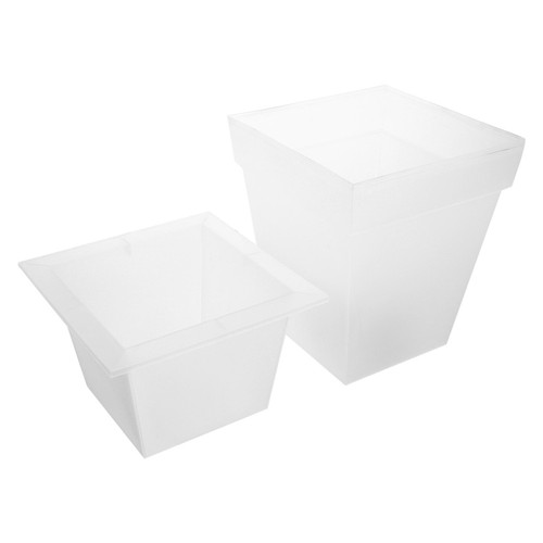 Quadratische Blumentopf Lampe Pflanzgefäße Töpfe mit LED Leuchten Solar Beleuchtung