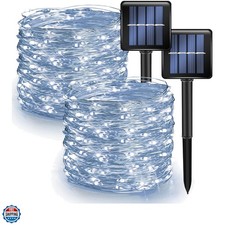 2 Pack Solar String Lights Outdoor, Total 80FT 240LED Solar Powered Waterproo...