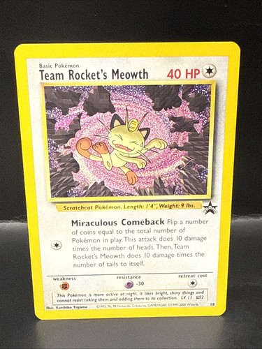Pokemon - Black Star Promo - Team Rocket's Meowth - #18 D - Picture 2 of 4