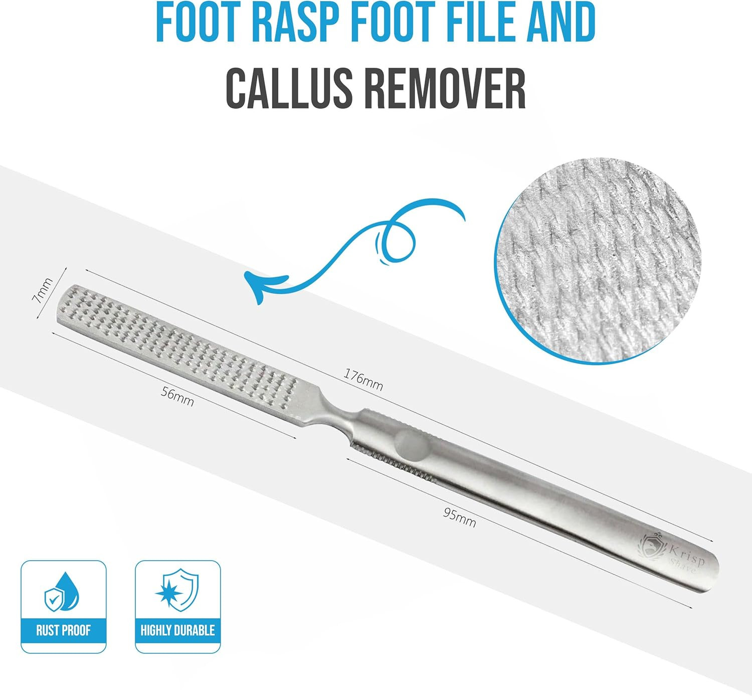 Foot Rasp Foot File Callus Remover Professional 7” Corn Removers for Toes Foot C