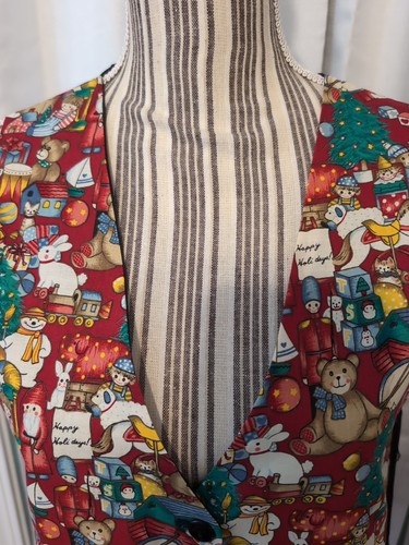 Chaleco vintage de vacaciones de Navidad para mujer Honey Collection con botones... - Imagen 5 de 11
