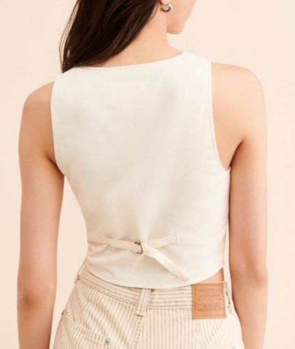 New With Tag Rolla's Dallas Size Large Linen Off-White Vest - Picture 2 of 12