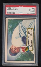 PSA  6 (mc)  1952 Topps Baseball  Vernon Law  # 81