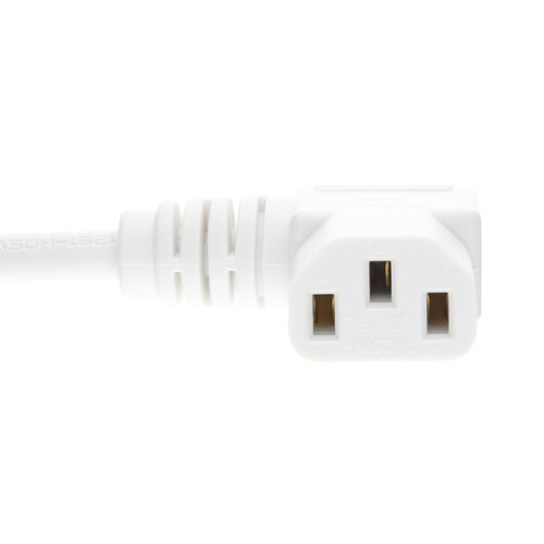 Power Cord UK Plug to Right Angle IEC C13 Cable (kettle lead) 2m White - Afbeelding 7 van 7