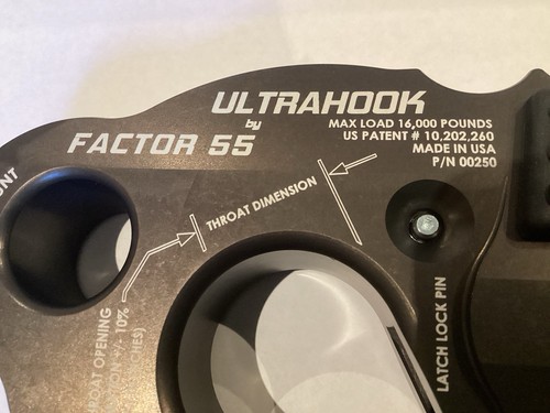 Factor 55 Ultra Hook Winch Hook Max Load 16,000 Pounds P/N 00250-06 Colour Gray - Picture 6 of 13