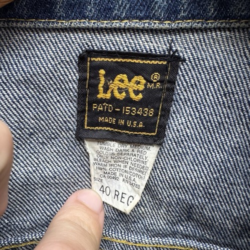 Chaqueta de Camionero Lee Riders Azul Oscuro Años 70 De Colección Hecha en EE. UU. Talla 40-Reg 153438 - Imagen 5 de 10