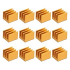 12x Kühlkörper 7x7x6mm Alu mit therm. blauem Aufkleber gold