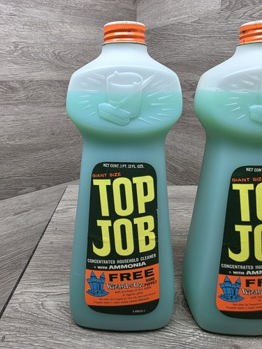 Vtg Lot of 2 - 1960's Proctor and Gamble Top Job Cleaner W/Ammonia 28oz Rare - Picture 2 of 9