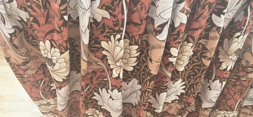 William Morris Chrysantheme gefütterte Vorhänge 54" Tropfen um 46" Breite - Bild 6 von 20