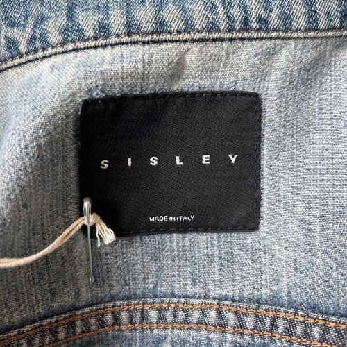 Vintage Y2K Era Sisley Retro Chambray Denim Moto Jacket Gr. XS Italy 2000s - Bild 8 von 14