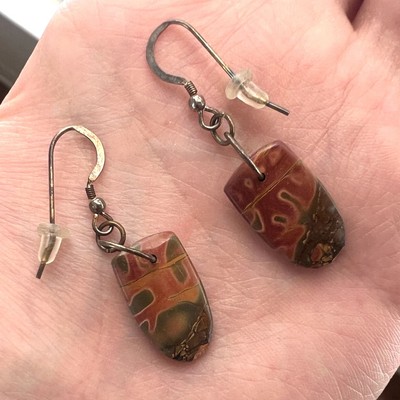 Cherry Creek Jasper Sterling Silver Earrings Artisan Handmade Studio Jewelry 925