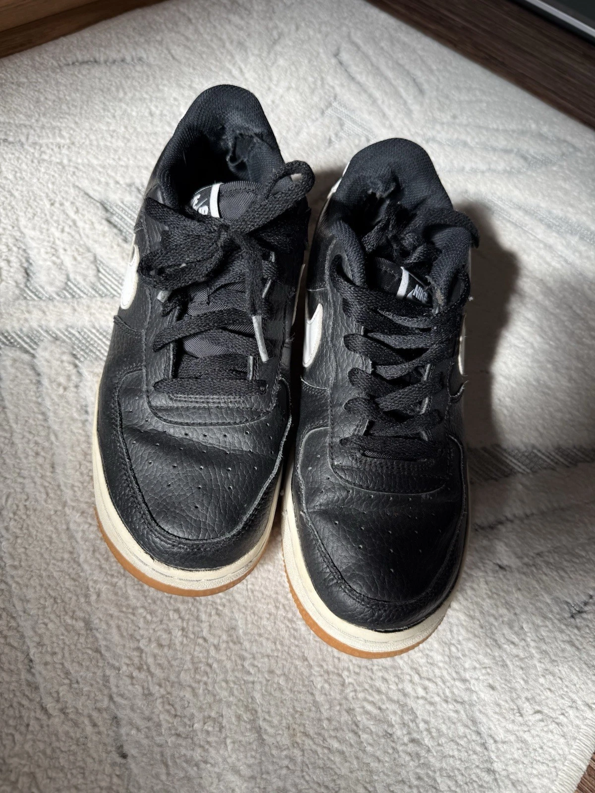 Scarpe sneakers Nike Air Force 1 Low GS nere fondo gomma giovani bambini ragazzi 6 5