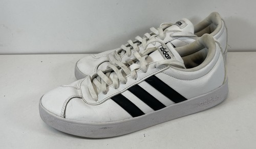 Adidas VL Court 2.0 Herren Sportschuhe UK Größe 9,5 US 10 weiß schwarz – DA9868