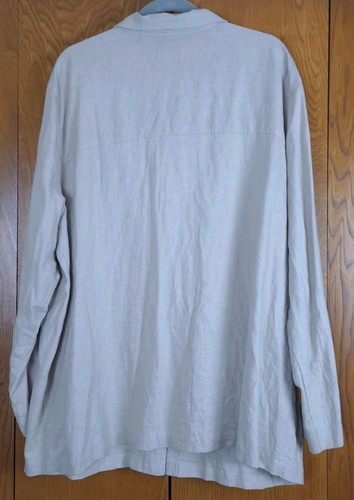 Cherokee Blazer Jacket Womens 24W Linen Blend Natural Oatmeal Pockets Career  - Picture 5 of 8