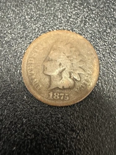 Rarer 1875 Indian Head Penny With Good Details No Reserve Auction!
